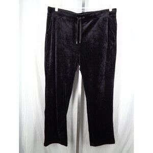 Gloria Vanderbilt Black Velour Jemma Pants Size XXL Drawstring Sweatpants New